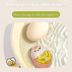 Color Changing Egg Timer for Boiling Eggs - Soft/Medium/Hard Boiled Doneness Indicator, BPA-Free Food-Safe Design, Easy-Read Yellow Timer, Nice Gift for Home Cooks