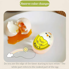Color Changing Egg Timer for Boiling Eggs - Soft/Medium/Hard Boiled Doneness Indicator, BPA-Free Food-Safe Design, Easy-Read Yellow Timer, Nice Gift for Home Cooks