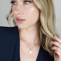 SHINYY 2 Side Crystal Clover Necklace for Women | 18K Gold Plated Four Leaf Lucky Pendant | 4 Leaf Cubic Zirconia Jewelry for Her