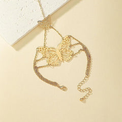 Hand Chain Bracelet Gold Ring Bracelet Hand Chain Butterfly Bracelets for Women Halloween Jewelry Gifts
