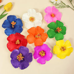 9pcs/set Hawaiian Hibiscus Flower Hair Clips Multicolor Tropical Hairpins Summer Beach Hair Accessories