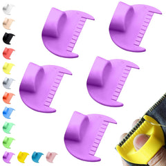 4mm Seam Guide for Hand Sewing Edge Lockranding Tool, Sewing Needle Gauge Measuring Tool, Mini Finger Ruler Kit Ideal for Leather/Fabric/Craft Sew, Blue 2 Pcs