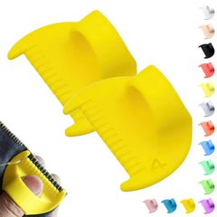 4mm Seam Guide for Hand Sewing Edge Lockranding Tool, Sewing Needle Gauge Measuring Tool, Mini Finger Ruler Kit Ideal for Leather/Fabric/Craft Sew, Blue 2 Pcs