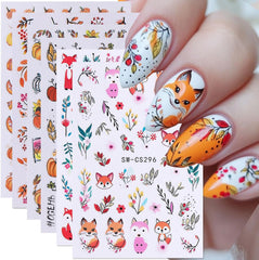 Halloween Nail Art Stickers Decals 3D Cute Ghost Black Cat Halloween Nail Stickers 4PCS Pumpkin Spider Web Skeleton Flower 3D Embossed Nail Decals Manicure Sliders for Women Nail Art Decorations