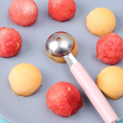 2Pcs Useful Melon Baller Scoop Set DIY Funny Melon Baller Scoop Carving Stainless Steel Fruit Scoop Multi-Function Double-Sided Melon Baller