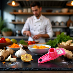 Multifunction Ginger Grater Tool Mini Grater Nutmeg Grinder Garlic Grater, Kitchen Manual Fruit Vegetable Nuts Chopper Grinder Tools (Rose Red)