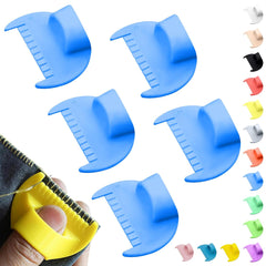 4mm Seam Guide for Hand Sewing Edge Lockranding Tool, Sewing Needle Gauge Measuring Tool, Mini Finger Ruler Kit Ideal for Leather/Fabric/Craft Sew, Blue 2 Pcs