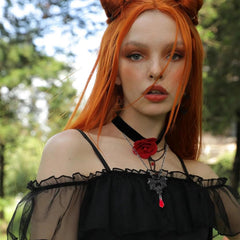 WCRAZYE Gothic Bat Pendant Necklace for Women Halloween Victoria Emboss Cameo Necklace Dark Vampire Necklace Witch Jewelry Accessories