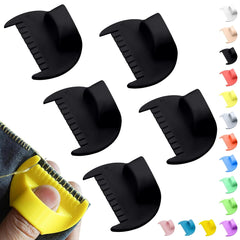 4mm Seam Guide for Hand Sewing Edge Lockranding Tool, Sewing Needle Gauge Measuring Tool, Mini Finger Ruler Kit Ideal for Leather/Fabric/Craft Sew, Blue 2 Pcs