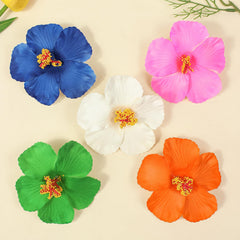 9pcs/set Hawaiian Hibiscus Flower Hair Clips Multicolor Tropical Hairpins Summer Beach Hair Accessories