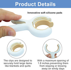 6 Pack Beach Towel Clips, Plastic Clothespins, Outdoor Drying Rack Clips for Drying Laundry on Clothesline and Hanging Rack & Home and Outdoor Use