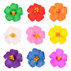 9pcs/set Hawaiian Hibiscus Flower Hair Clips Multicolor Tropical Hairpins Summer Beach Hair Accessories