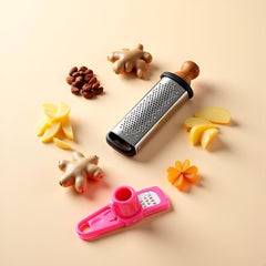 Multifunction Ginger Grater Tool Mini Grater Nutmeg Grinder Garlic Grater, Kitchen Manual Fruit Vegetable Nuts Chopper Grinder Tools (Rose Red)