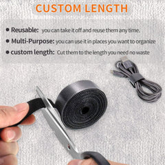 IFNOW 32FT Reusable Fastening Tape Cable Ties Double-Sided Hook-and-Loop Cable Management Tape Strength and Durability 0.4''/Width (Green, 0.4''/32FT,1PCS)