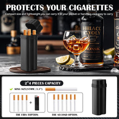 Small Cigarette Case 2 in 1, Cigarette Container Lighter Case, Smoking Accessories, Cigarette Storage Portable Box