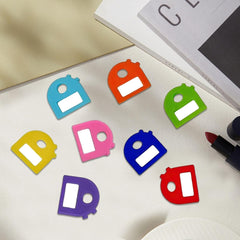 8-Pack Key Labels Stretchable All-in-One Key Covers, Key Identification Caps, suitable for most keys with blank and printed labels.