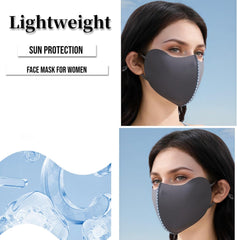 UPF 50+ Sun Protection Face Mask for Women Ice Silk Breathable UV Face Shield Mask Cover for Cycling Hiking Outdoor Sports