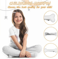 WLLHYF 4 Pieces Halloween Christmas Bone Hair Clip Skull Skeleton HairPins Side Hair Clip Halloween Christmas Cosplay Costume Decorative Hair Pins Clips Accessories Barettes for Women Girls (4PCS)