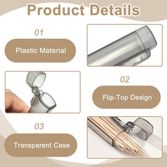 2PCS Transparent Toothpick Case for Cocktail Sticks, Portable Toothpick Holder with Lid, Compact Storage for Travel, Picnic, and Everyday Carry, Great for Organizing and Easy Access