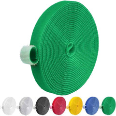 IFNOW 32FT Reusable Fastening Tape Cable Ties Double-Sided Hook-and-Loop Cable Management Tape Strength and Durability 0.4''/Width (Green, 0.4''/32FT,1PCS)