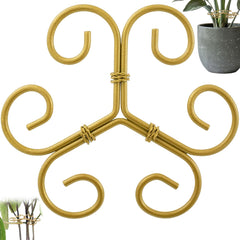 Climbing Houseplant Stem Supports, Plastic Plant Stem Holders, Reusable Flower Plant Growth Stakes Trellis Stem Growth Accessories for Garden Balcony- Gold