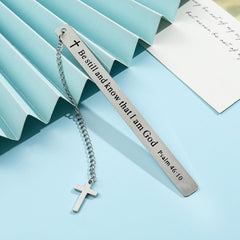 Metal Bookmark Graduation Birthday Gift, Cute Bookmark Gift for Women Men Book Fans Friend (Be Still and Know That I am God)