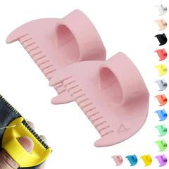 4mm Seam Guide for Hand Sewing Edge Lockranding Tool, Sewing Needle Gauge Measuring Tool, Mini Finger Ruler Kit Ideal for Leather/Fabric/Craft Sew, Blue 2 Pcs