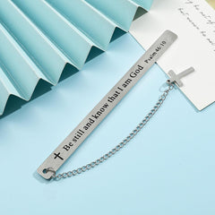 Metal Bookmark Graduation Birthday Gift, Cute Bookmark Gift for Women Men Book Fans Friend (Be Still and Know That I am God)