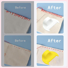 4mm Seam Guide for Hand Sewing Edge Lockranding Tool, Sewing Needle Gauge Measuring Tool, Mini Finger Ruler Kit Ideal for Leather/Fabric/Craft Sew, Blue 2 Pcs