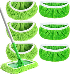 Reusable Microfiber Mop Pads Washable Wet Pads Compatible with Swiffer Sweeper Refills Pads for Wet & Dry Sweeping Cloths Mop Head Replacement for Household Cleaning (4PCS)