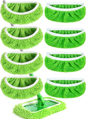 Reusable Microfiber Mop Pads Washable Wet Pads Compatible with Swiffer Sweeper Refills Pads for Wet & Dry Sweeping Cloths Mop Head Replacement for Household Cleaning (4PCS)