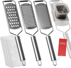 VOVOLY Lemon Zester, Cheese Grater, Parmesan Cheese, Ginger, Garlic, Nutmeg, Chocolate, Citrus, Lime Zester & Grater, Kitchen Tool with Razor-Sharp Stainless Steel Blade