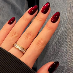 KQueenest Cat Eye Light Pink Press on Nails Medium Almond, 30 Pcs Glitter Nude Pink Fake Nails Press ons, Sparkly Acrylic Nails with UV Coating, Reusable Glue on Nails for Women Summer