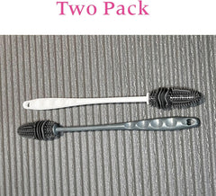 Silicone Bottle Cleaning Brush with Long Handle, Water Bottle Cleaner Brush for Baby Bottles, Vase, Sports Bottle, Glassware, Perfect for Smaller Diameter Bottle Openings (2PCS), Gray