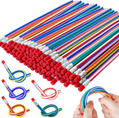 Flexible Bendy Pencil,35 PCS Flexible Soft Pencil Colorful Stripe Soft Pencils with Eraser as Gift for Students or Children