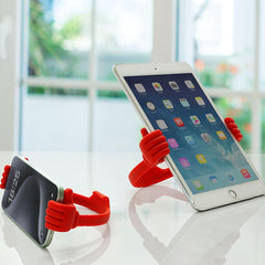 Honsky Cell Phone Stand Holder, Thumbs Up Lazy Phone Stand, Universal Adjustable Flexible, Cute Perfect Stocking Stuffers Gifts for Teen Girls, Compatible with Cell Phones & Tablets,Deep Red