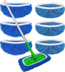 Reusable Microfiber Mop Pads Washable Wet Pads Compatible with Swiffer Sweeper Refills Pads for Wet & Dry Sweeping Cloths Mop Head Replacement for Household Cleaning (4PCS)