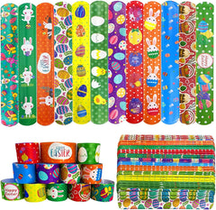 JoFAN 48 PCS Halloween Slap Bracelets Toys for Kids Girls Boys Halloween Party Favors Halloween Treat Bags Gifts