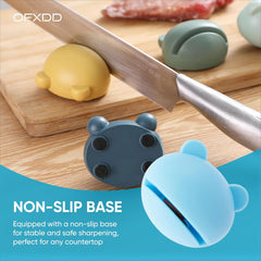 Knife Sharpener - Shape Mini Frog Knife Sharpening Device for Outdoor and Indoor - Knife Sharpeners for Kitchen Knives & Scissors, Non-Slip