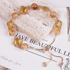 picofun Four-leaf Clover Amethyst Beads Bracelet for Women, Stress Relief Anxiety Yoga Bracelet, Crystal Stone Beaded Stretch Bracelet,Handmade Trendy Jewelry Gifts for Lover, Mom, Friends