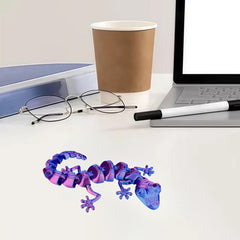 3D Printed Gecko Animals Toys - Flexible Fidget Lizard Toys for Adults, Home Office Decor, Stocking Stuffers Bulk, Birthday Party Halloween