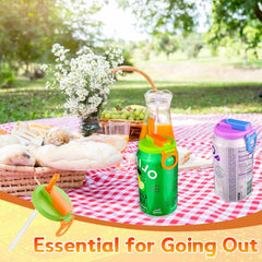 Can Lids For Fizzy Drinks 4 Pack Multi-Colour Reusable Soda Can Toppers With Straws; Universal Fit For UK Beverage Cans; Convenient Outdoor Use; Ideal For Adults And Kids