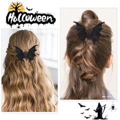 Halloween Bat Hair Clips for Women Black Bat Wing Hair Accessories Matte Metal Bats Claw Clips Goth Hairpins Gothic Medium for Thick Half Ponytail Barrettes Halloween Scary Party Costumes Favors 1Pcs