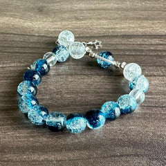 Fashion Simple Alloy Star Bracelet Galaxy Saturn Planet Glass Beads Braceley Link Chain Charm Bracelet