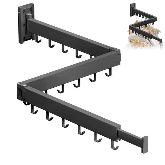 CLIPORE Retractable Clothesline Indoor, Foldable Wall Mounted Clothes Drying Rack, Space-Saving Laundry Rack for Bathroom and Balcony, Send Goods from Local Warehouse