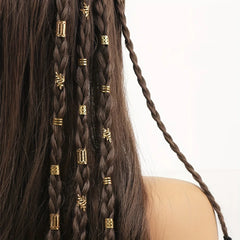 40pcs Mixed Hair Rings Set Dreadlocks Beads Braid Clips Luxury Women's Wig Extensions Hollow Hoop DIY Accessories