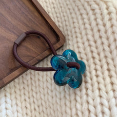 2025 Fresh Simple High Elastic Beef Tendon Hair Ties Small Flower Hair Rings Early Spring Prepared Accessory