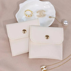 Mini PU Leather Envelope Shape Pouch for Travel Reusable Recyclable Jewelry Bag for Ring Bracelet Necklace Earrings Packaging