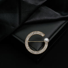 Creative alloy diamond-encrusted brooch accessories temperament fashion clothes corsage women's anti-light pins cross-border wholesale letters