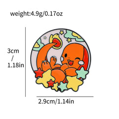 Japanese animation creative Pokémon cartoon metal badge cute frog seeds, up to duck, personalized brooch